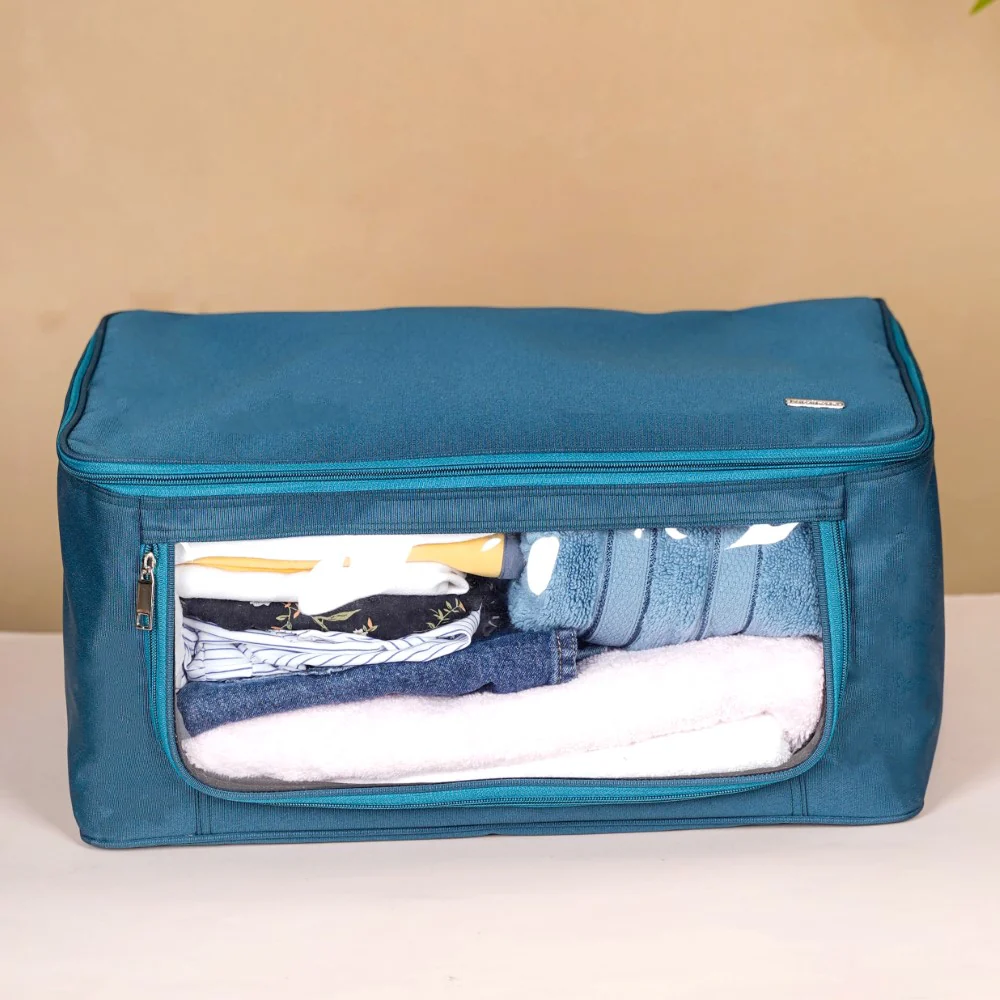 Storage Bag For Clothes Set Of 2 Teal With Transparent Window - Image 9