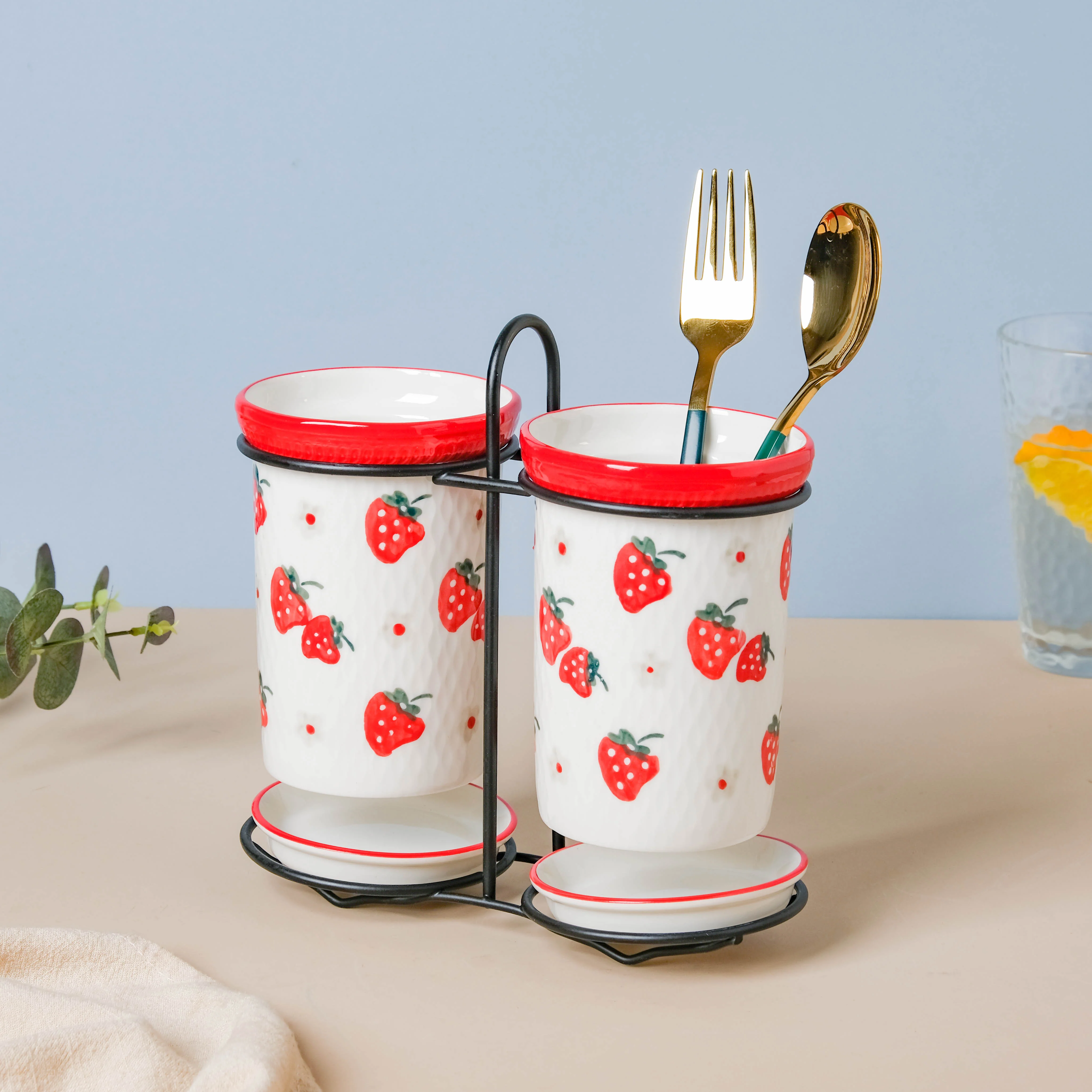 Strawberry Print Chopstick Holder Set of 2 - Image 11