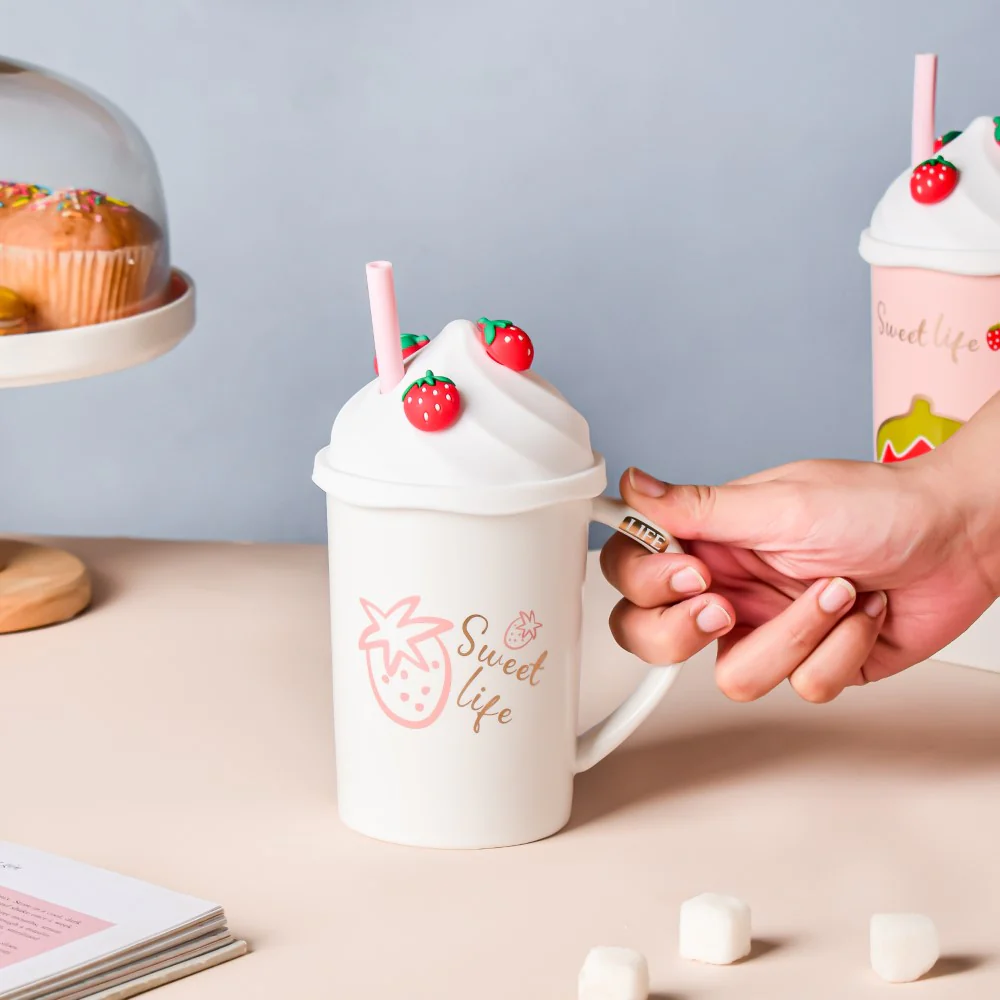 Strawberry Sweet Life Mug With Lid And Straw 380 ml - Image 2
