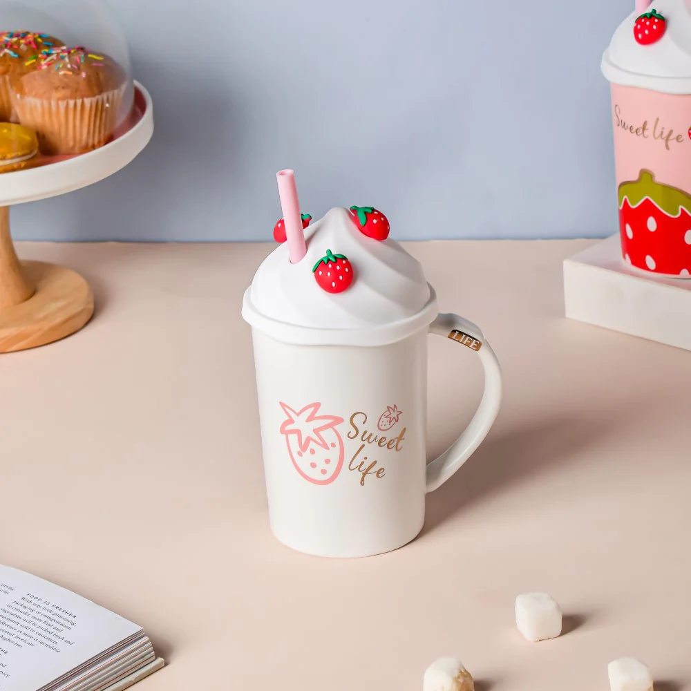 Strawberry Sweet Life Mug With Lid And Straw 380 ml - Image 5