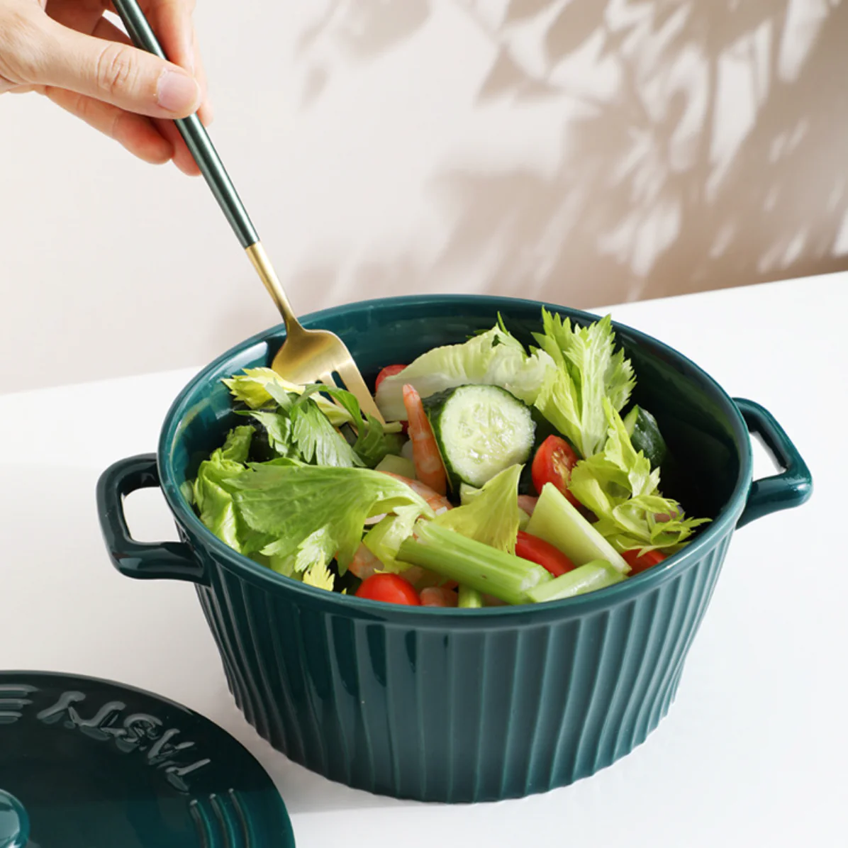 Striped Cooking Pot with Lid - Image 9