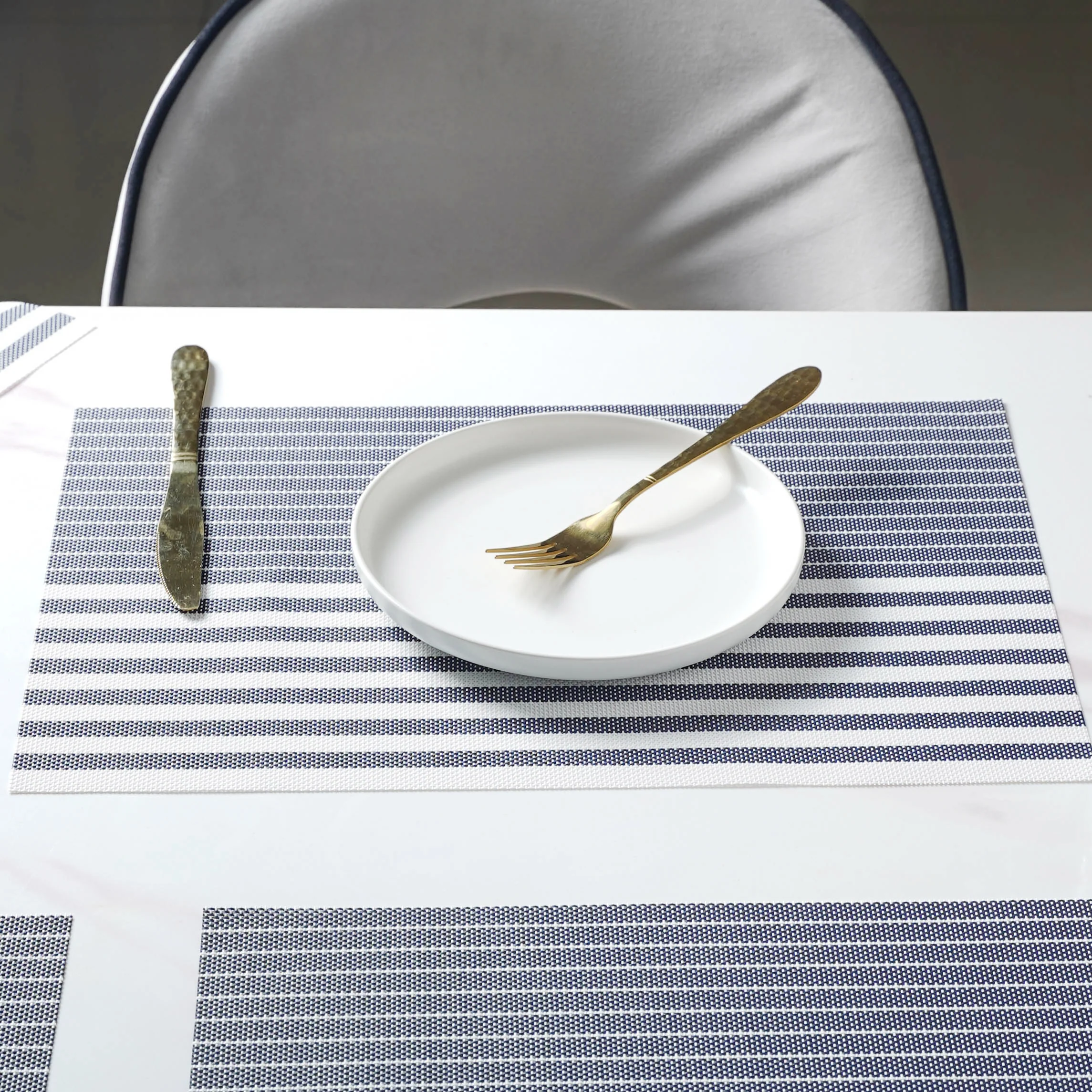 Striped PVC Table Mat Set of 6 - Image 2