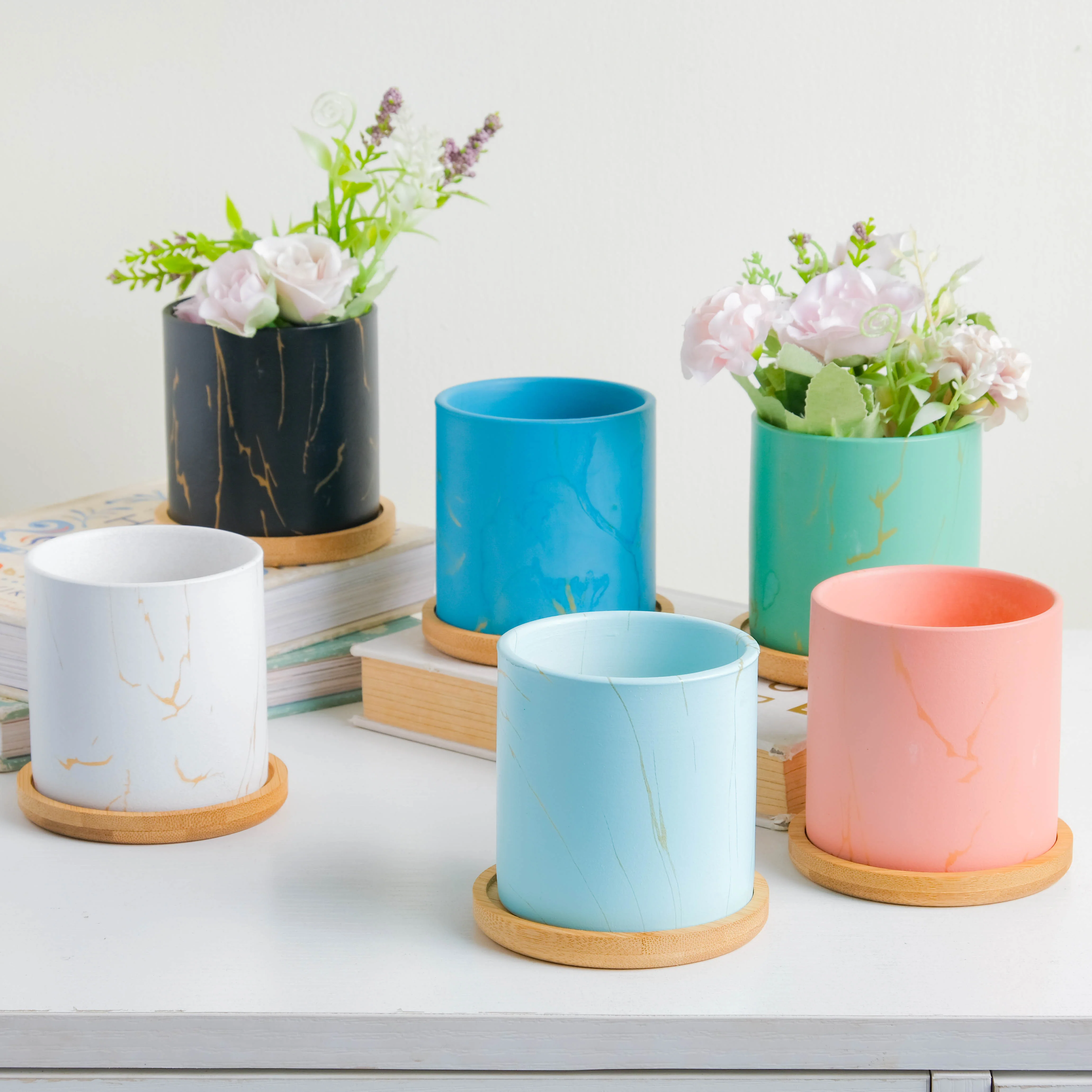 Summer Blue Planter With Coaster - Image 6