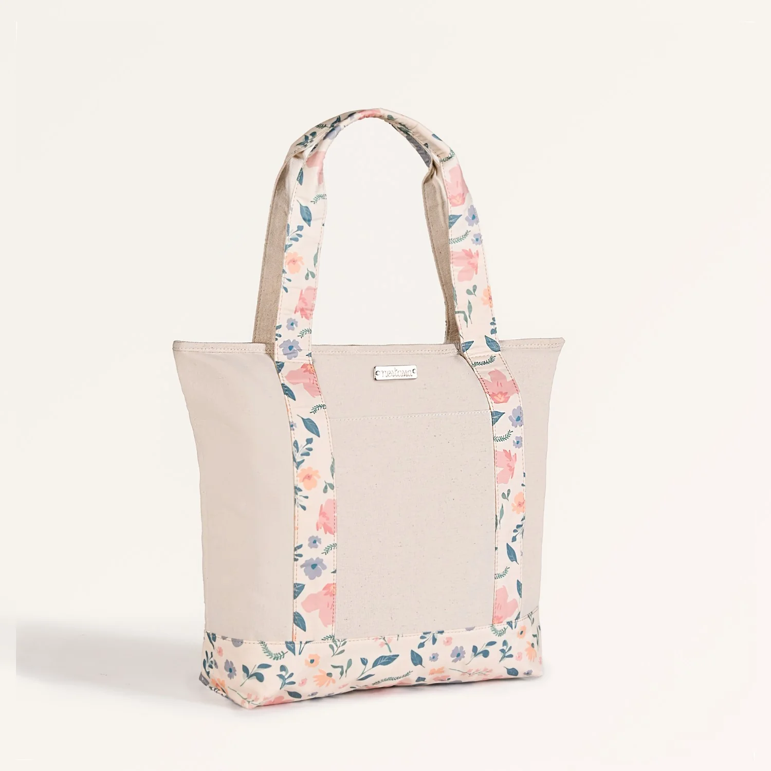 Summer Meadow Large Canvas Zipper Tote Bag - Image 3
