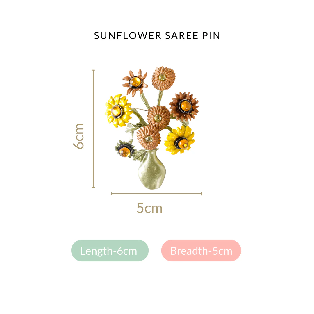 Sunflower Brooch Pin For Women - Image 4