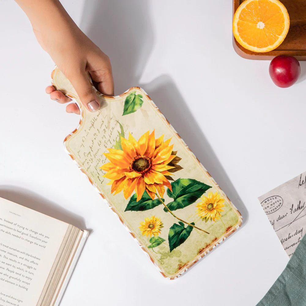 Sunflower Ceramic Trivet With Handle 11 Inch - Image 2