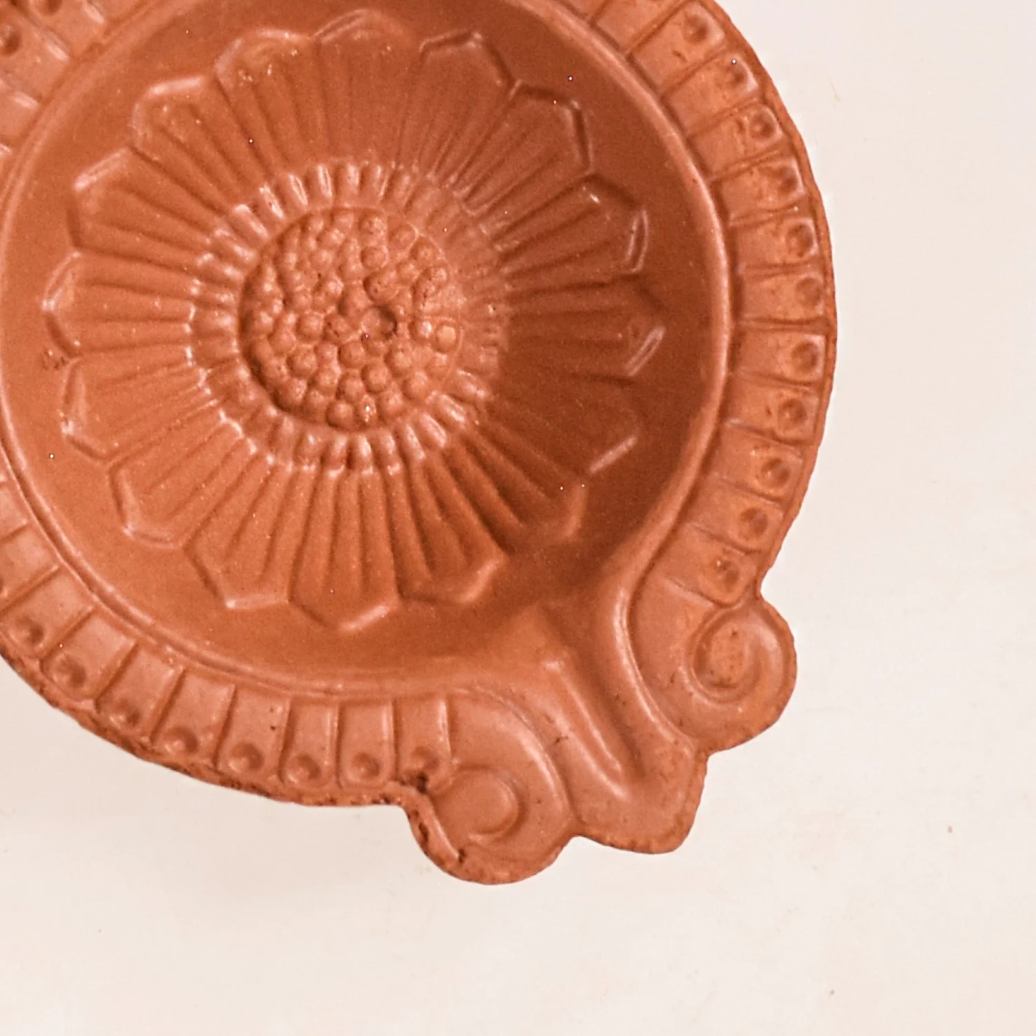 Sunflower Motif Pure Terracotta Clay Diyas Set Of 48 - Image 9