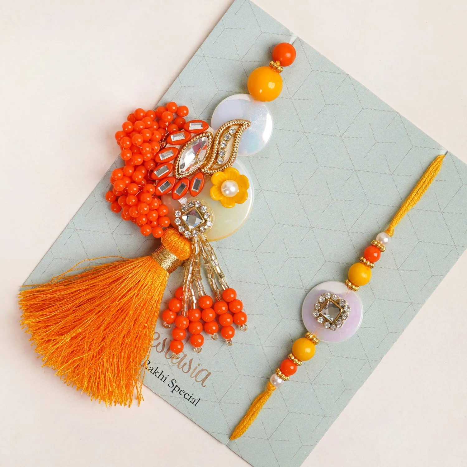 Sunrise Dreams Rakhi Lumba Set For Siblings - Image 6