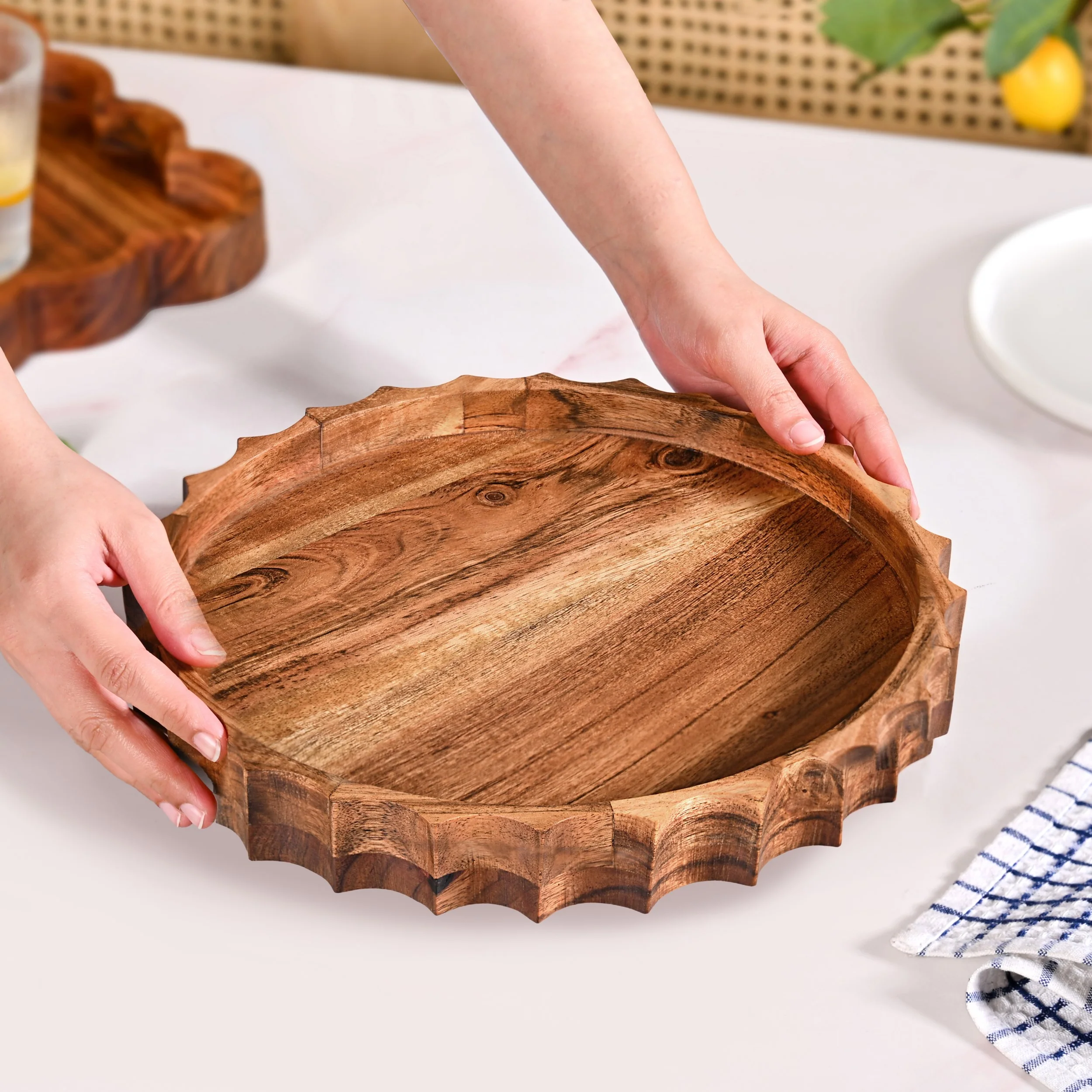 Sunshine Acacia Wood Lazy Susan 5 Inch - Image 2