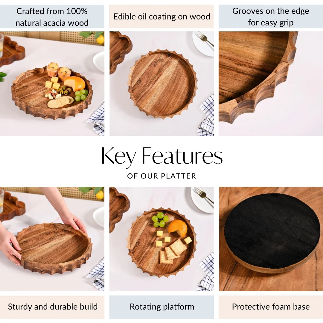 Sunshine Acacia Wood Lazy Susan 5 Inch - Image 5