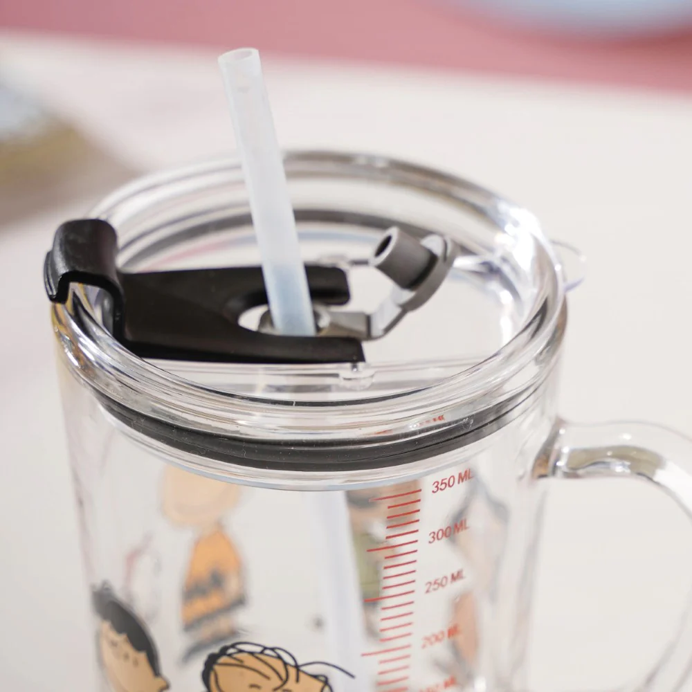 Sunshine Glass Tumbler Small With Lid And Straw 350 ml - Image 11