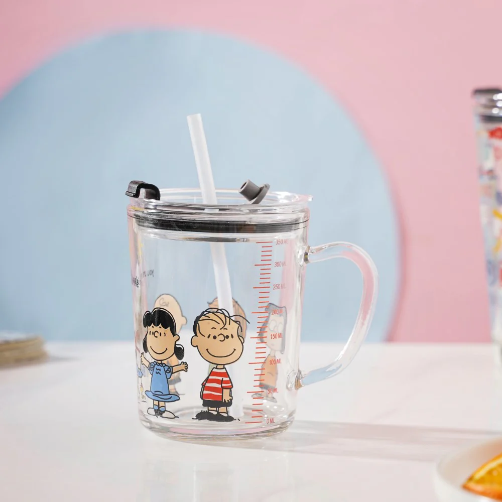 Sunshine Glass Tumbler Small With Lid And Straw 350 ml - Image 13