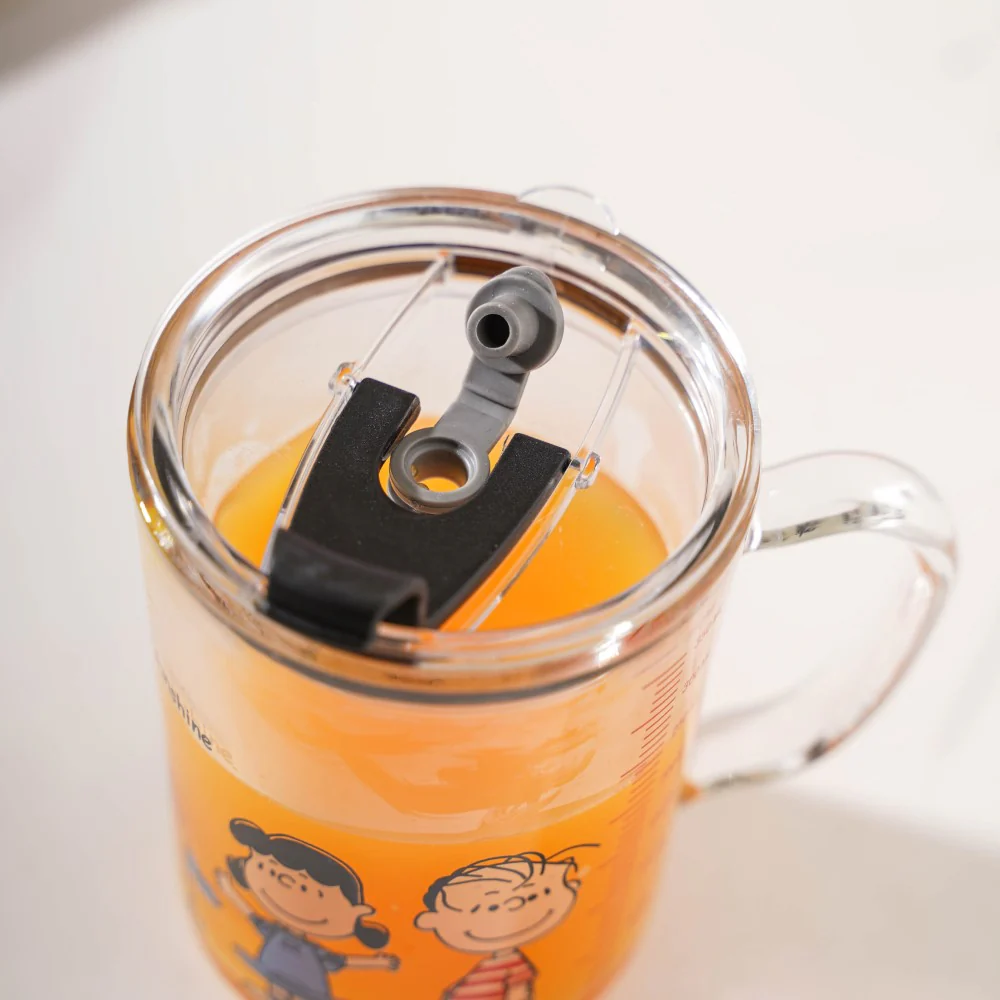 Sunshine Glass Tumbler Small With Lid And Straw 350 ml - Image 7