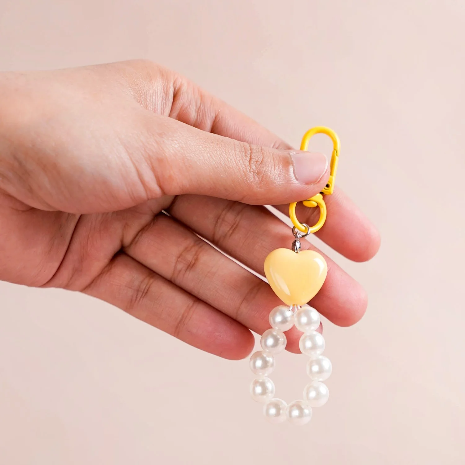 Sunshine Heart Keychain With Pearls - Image 2