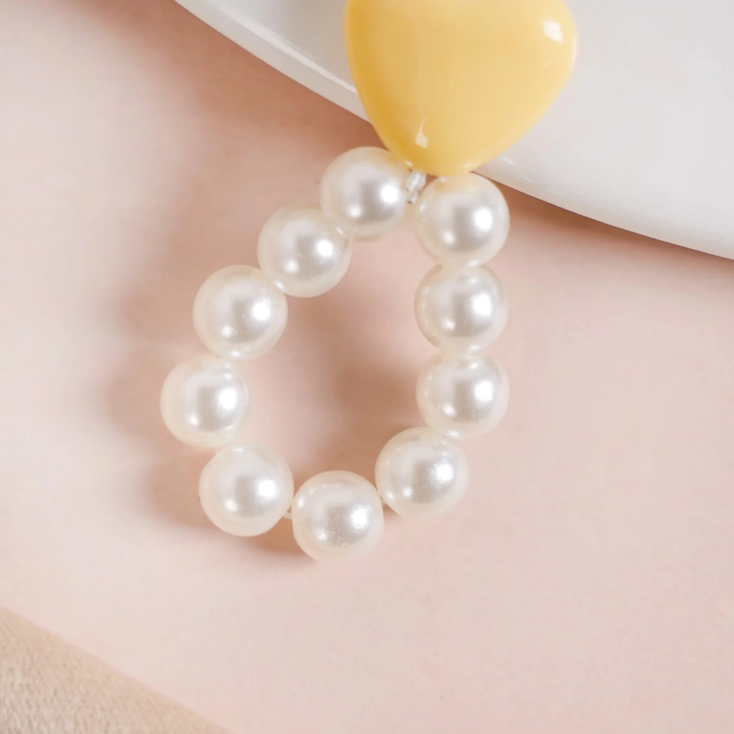 Sunshine Heart Keychain With Pearls - Image 6