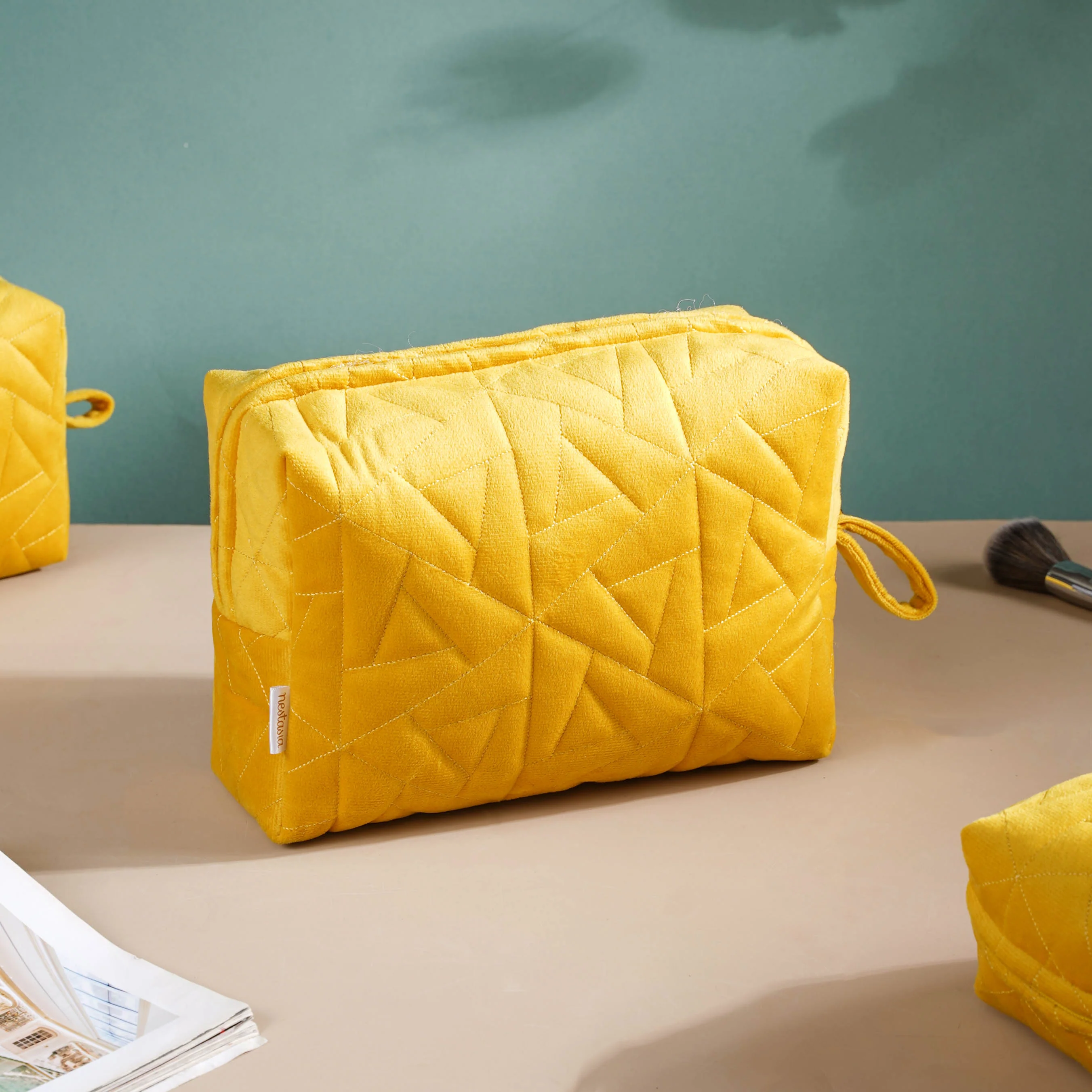 Sunshine Yellow Cosmetic Bag Set Of 3 - Image 12