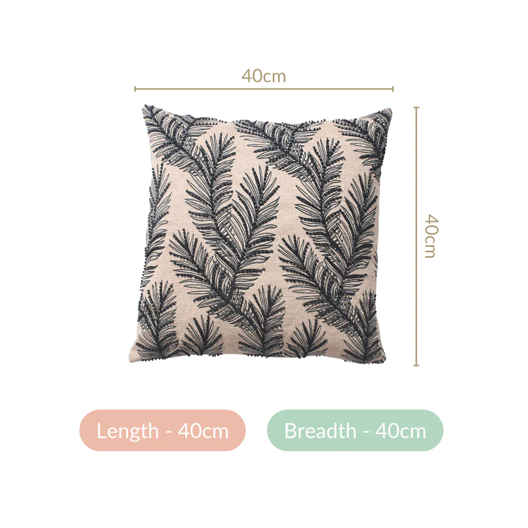 Sustainable Beaded Sofa Cushion Cover 16x16 Inch - Image 4