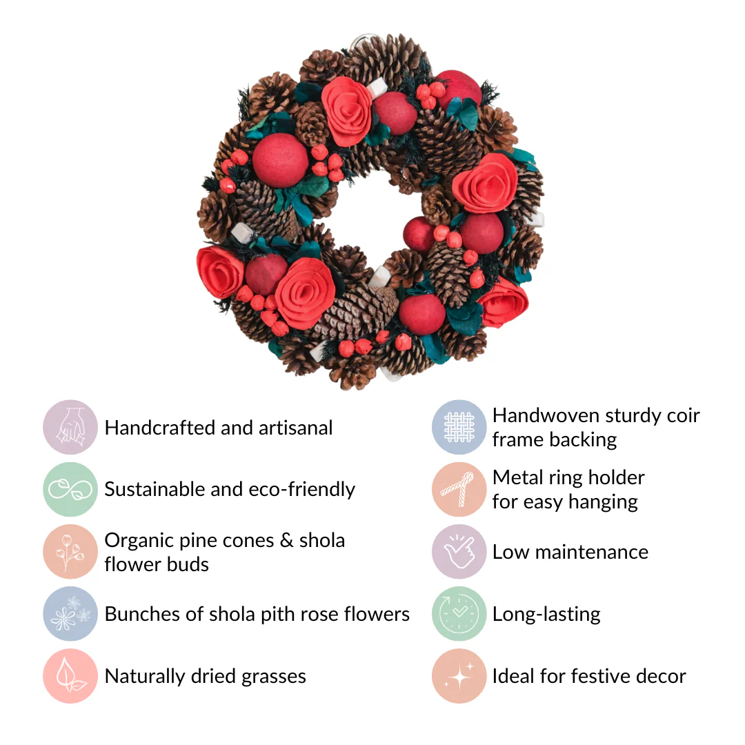Sustainable Christmas Wreath For Wall Decoration - Image 4