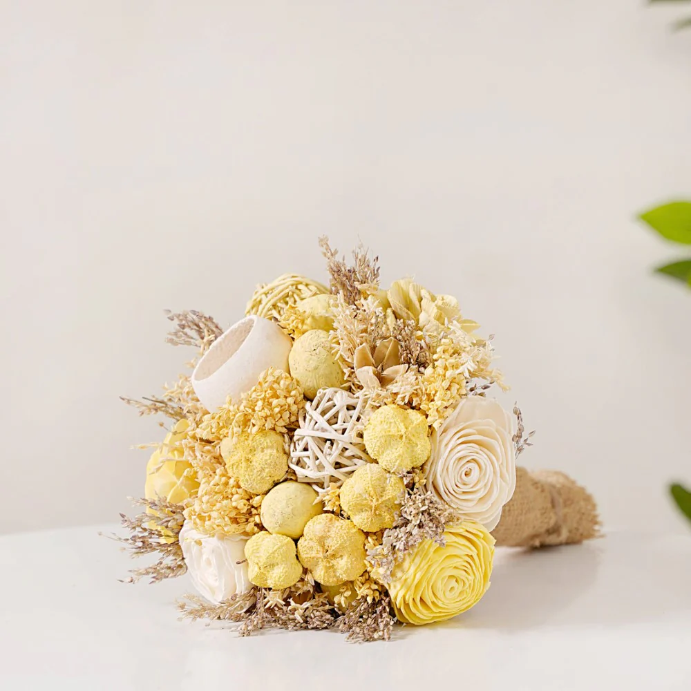 Sustainable Dried Flower Bouquet Yellow - Image 6