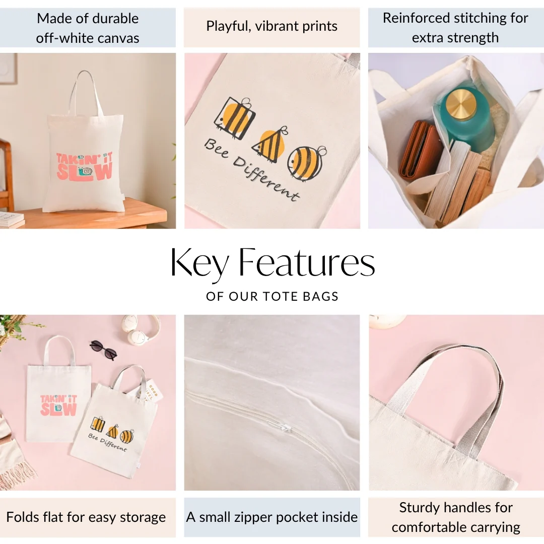 Sustainable Everyday Canvas Tote Bag Set Of 2 - Image 5
