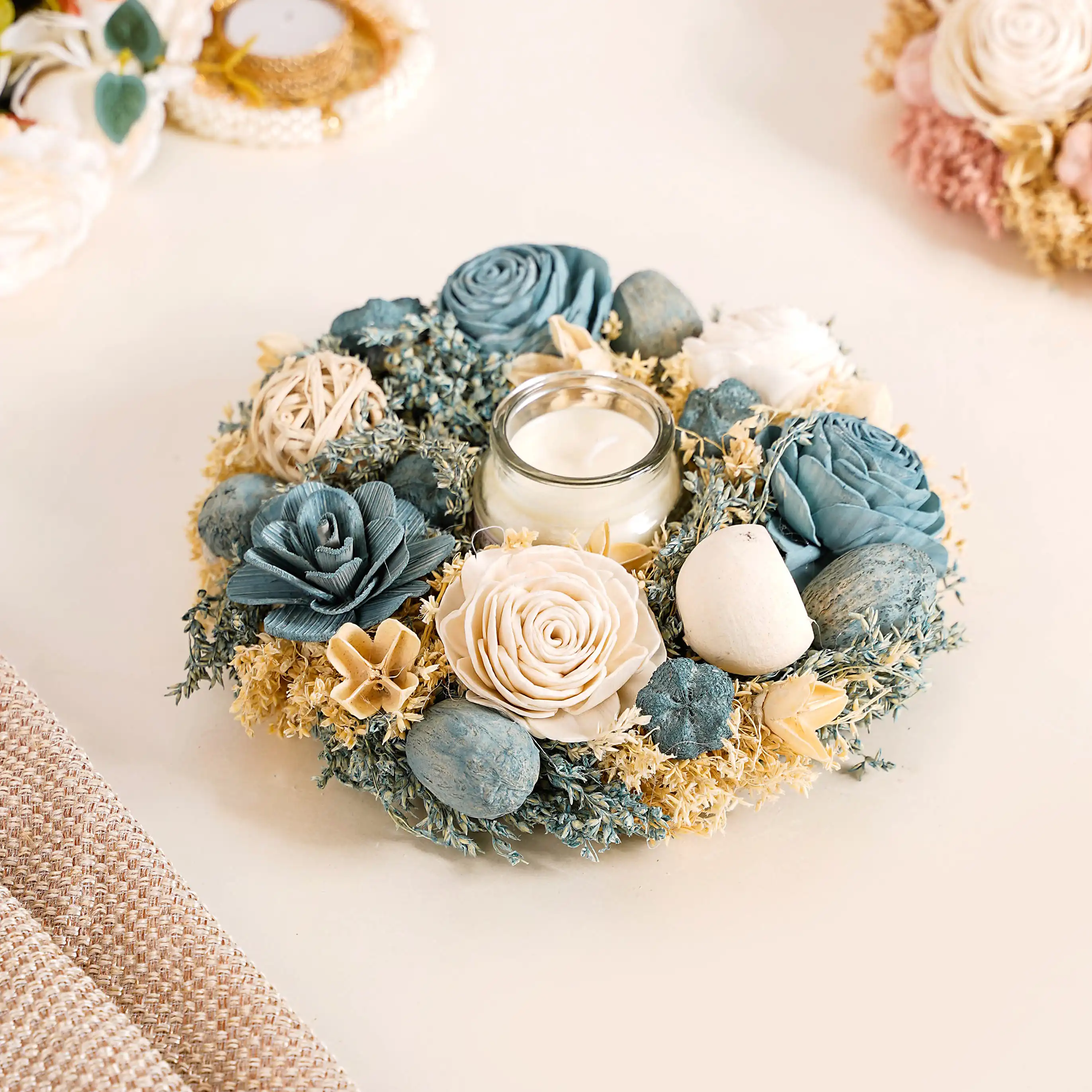 Sustainable Floral Wreath Garland Blue - Image 10