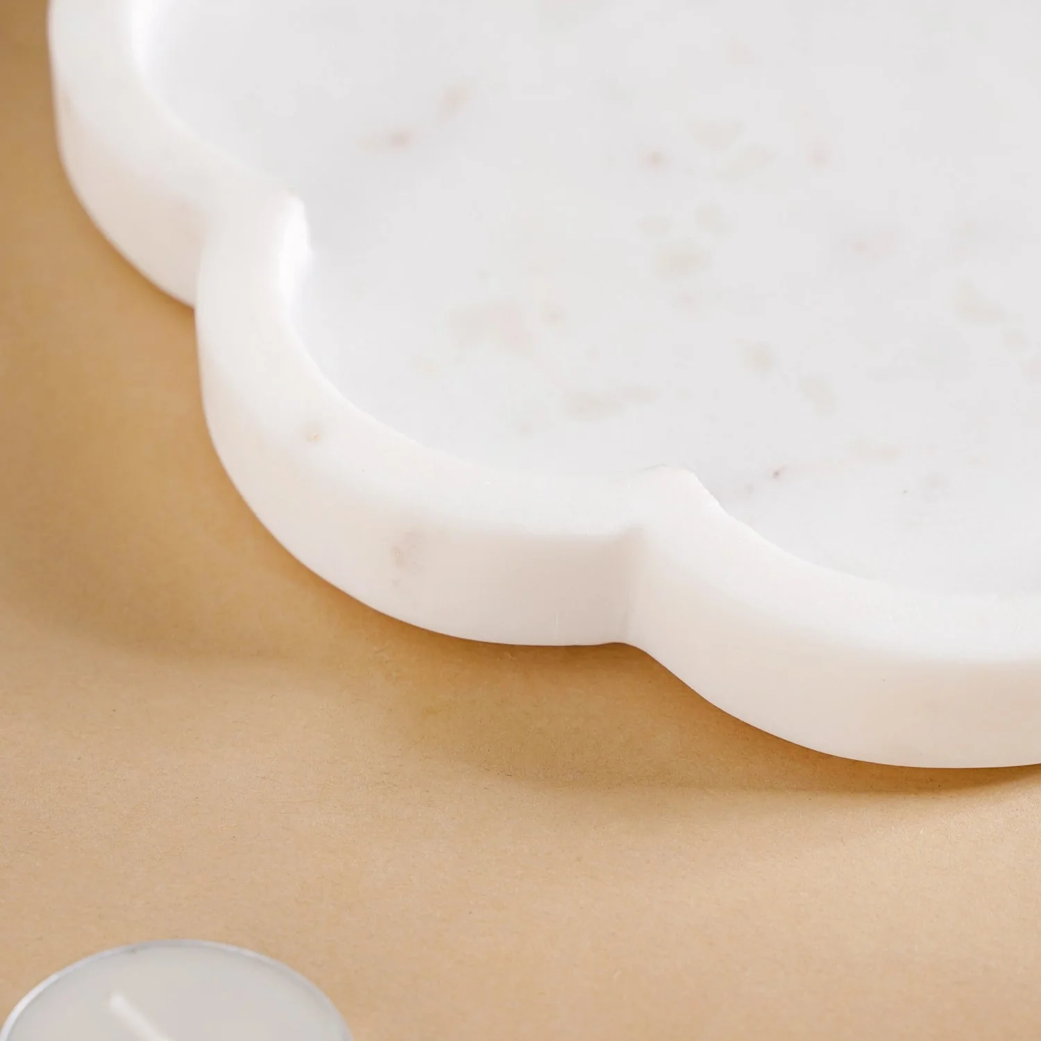 Sustainable Marble Stone Flower Platter 9 Inch - Image 3