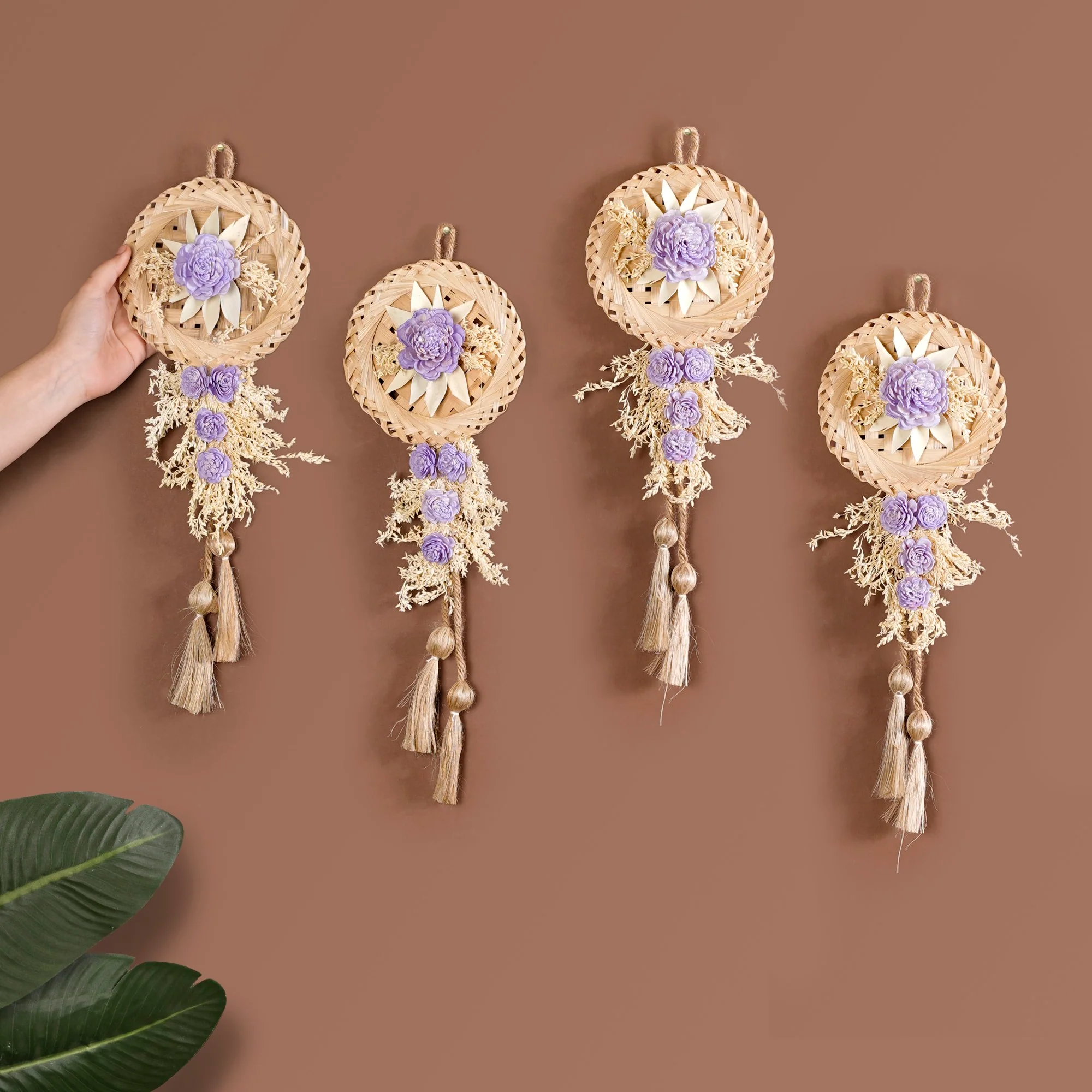 Sustainable Purple Sola Rose Wall Decor Set Of 4 - Image 2