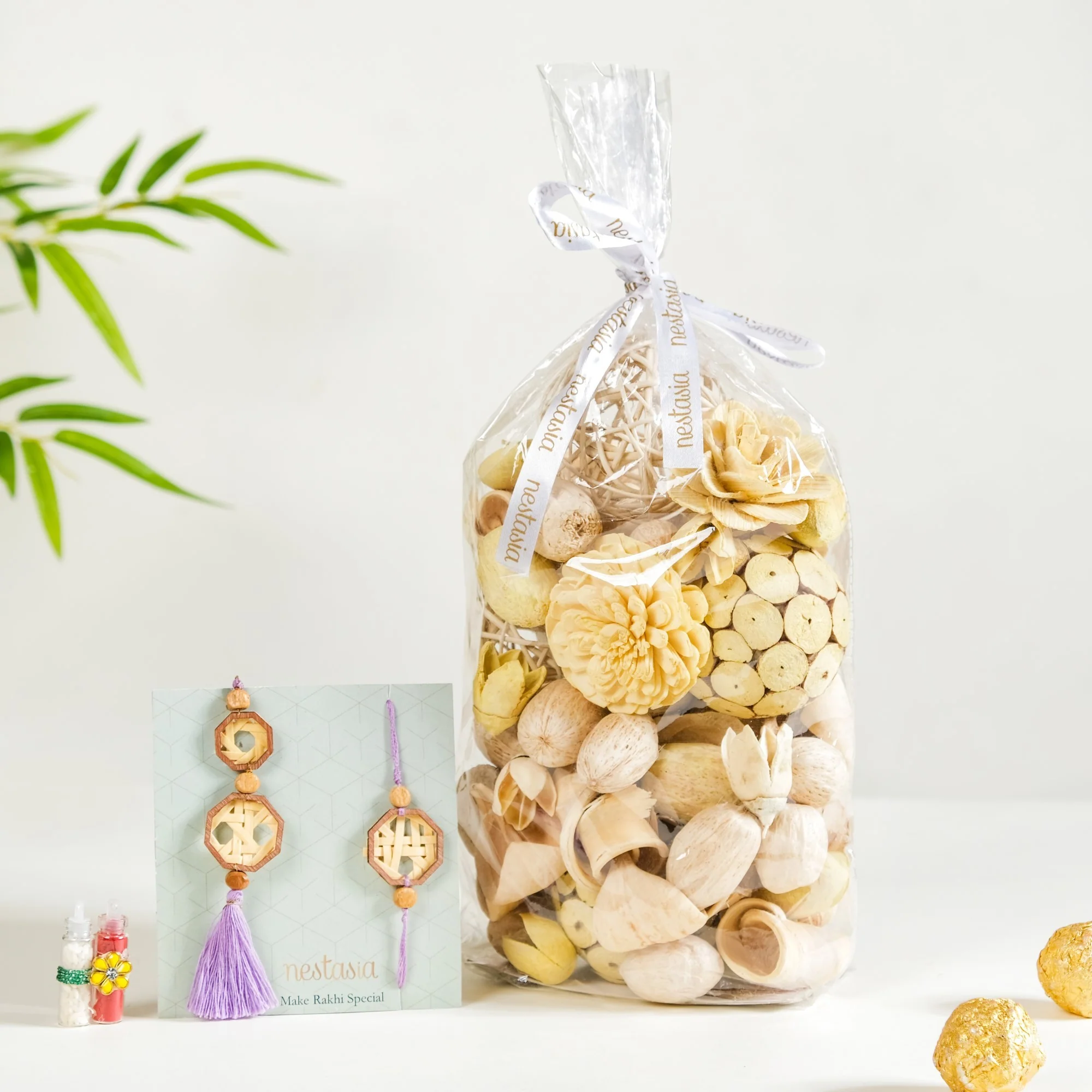 Sustainable Serenity Bhaiya & Bhabhi Rakhi Hamper Set Of 4 - Image 2