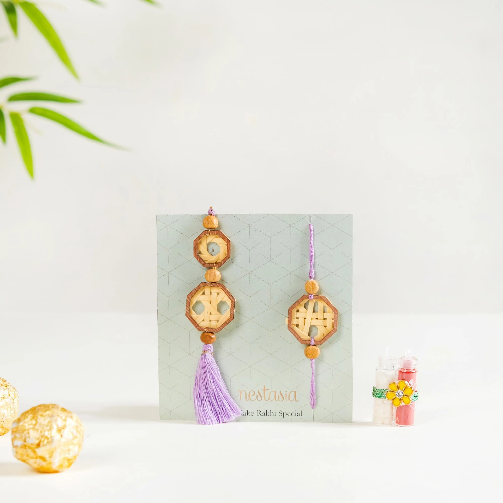 Sustainable Serenity Bhaiya & Bhabhi Rakhi Hamper Set Of 4 - Image 5