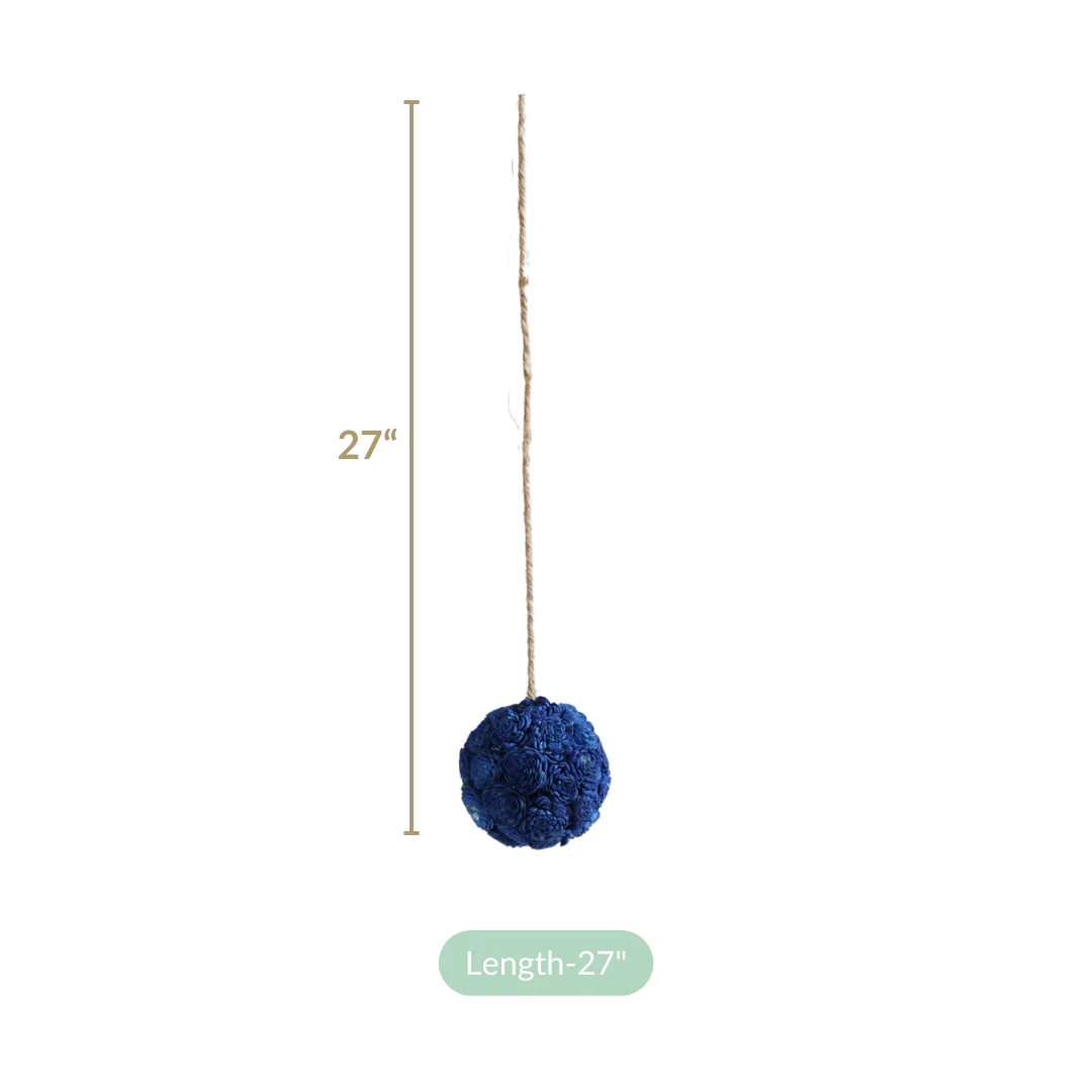 Sustainable Sola Blue Flower Ball Wall Hanging Set Of 4 - Image 7