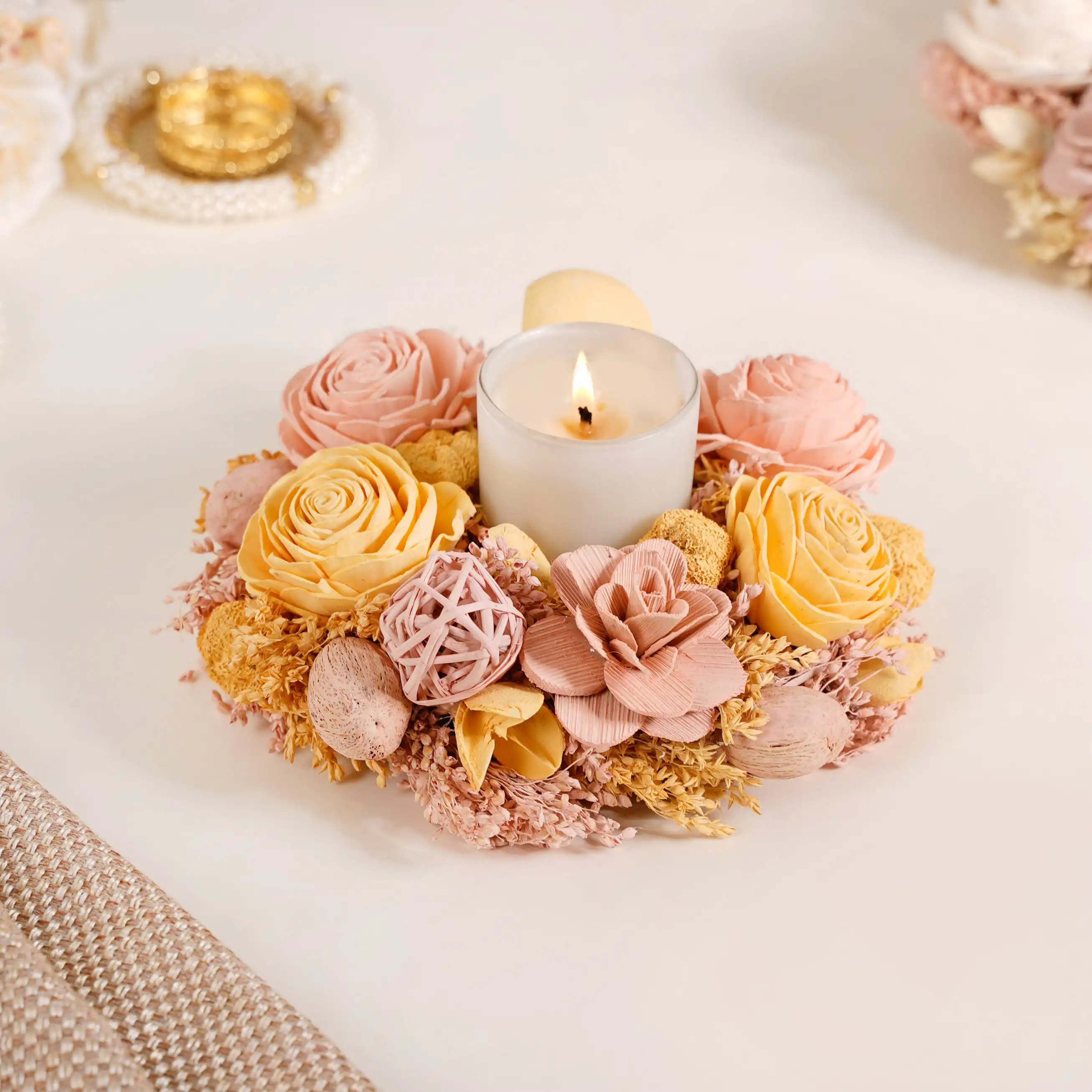 Sustainable Sola Flower Wreath For Wall Decor Yellow - Image 2
