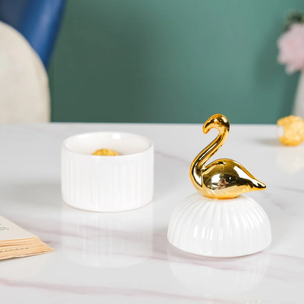Swan Ceramic Canister White - Image 10