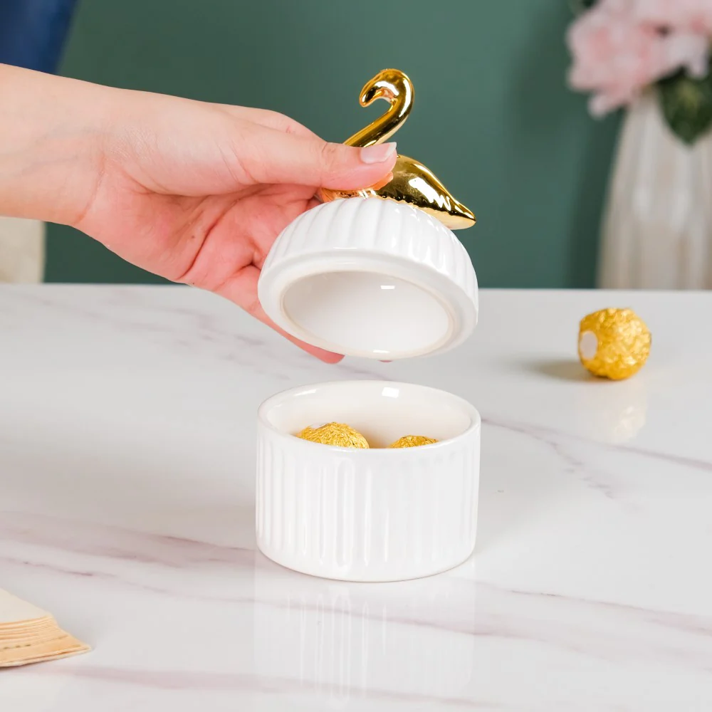 Swan Ceramic Canister White - Image 4