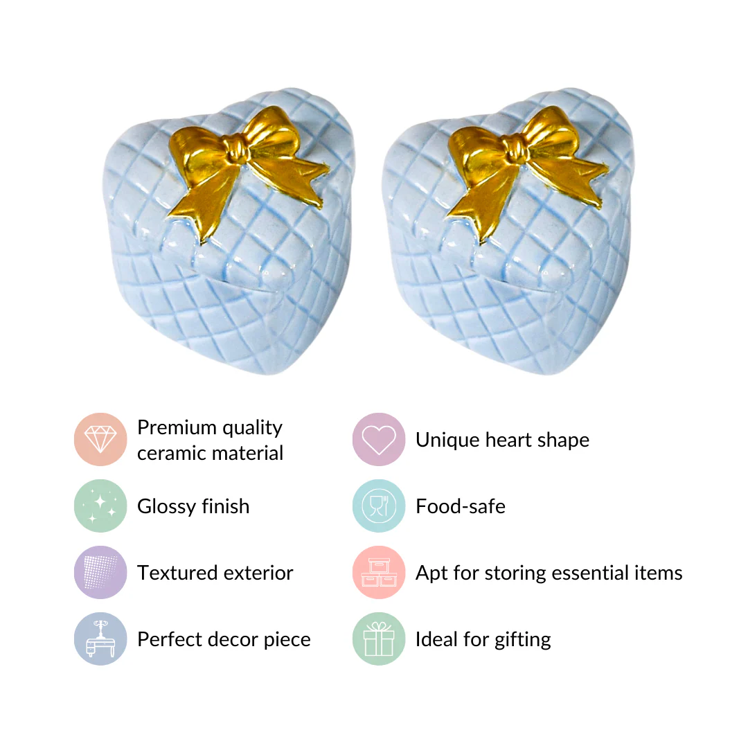 Sweetheart Trinket Ceramic Gift Box Set Of 2 Baby Blue - Image 5