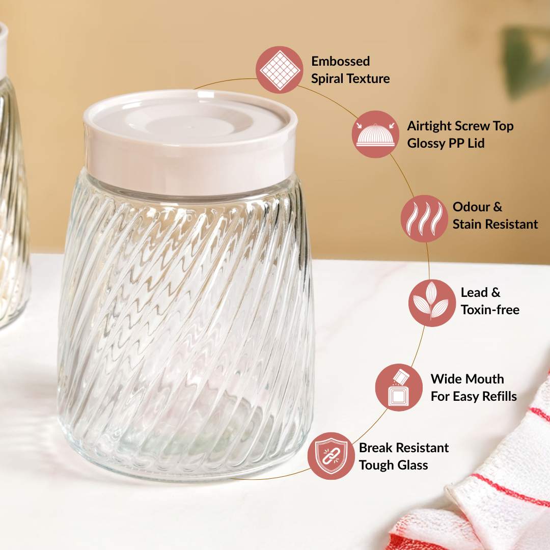 Swirl Jar With Lid Set Of 4 1300ml - Image 2