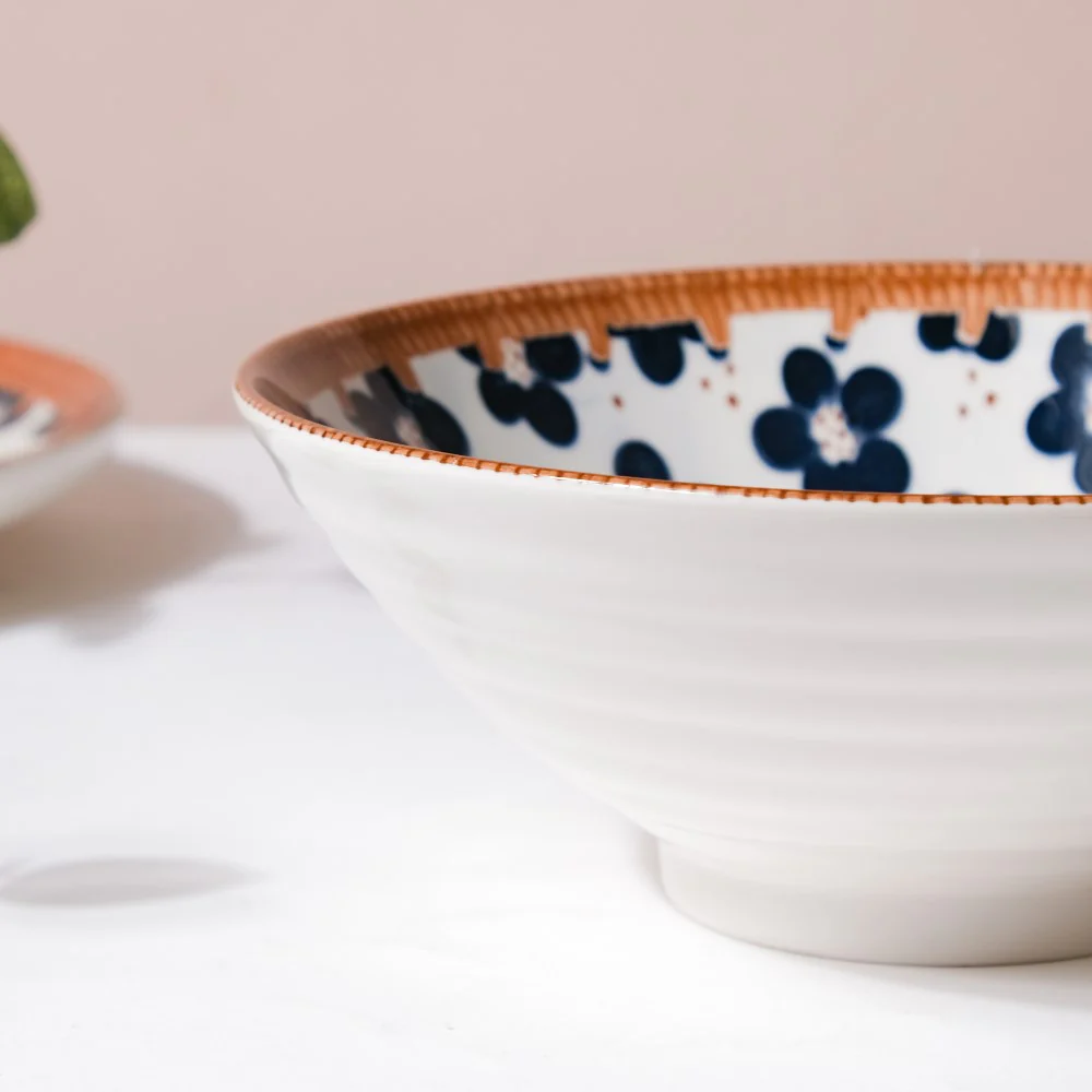 Sylvan Floral Patterned Ceramic Ramen Bowl 8 Inch 750 ml - Image 5