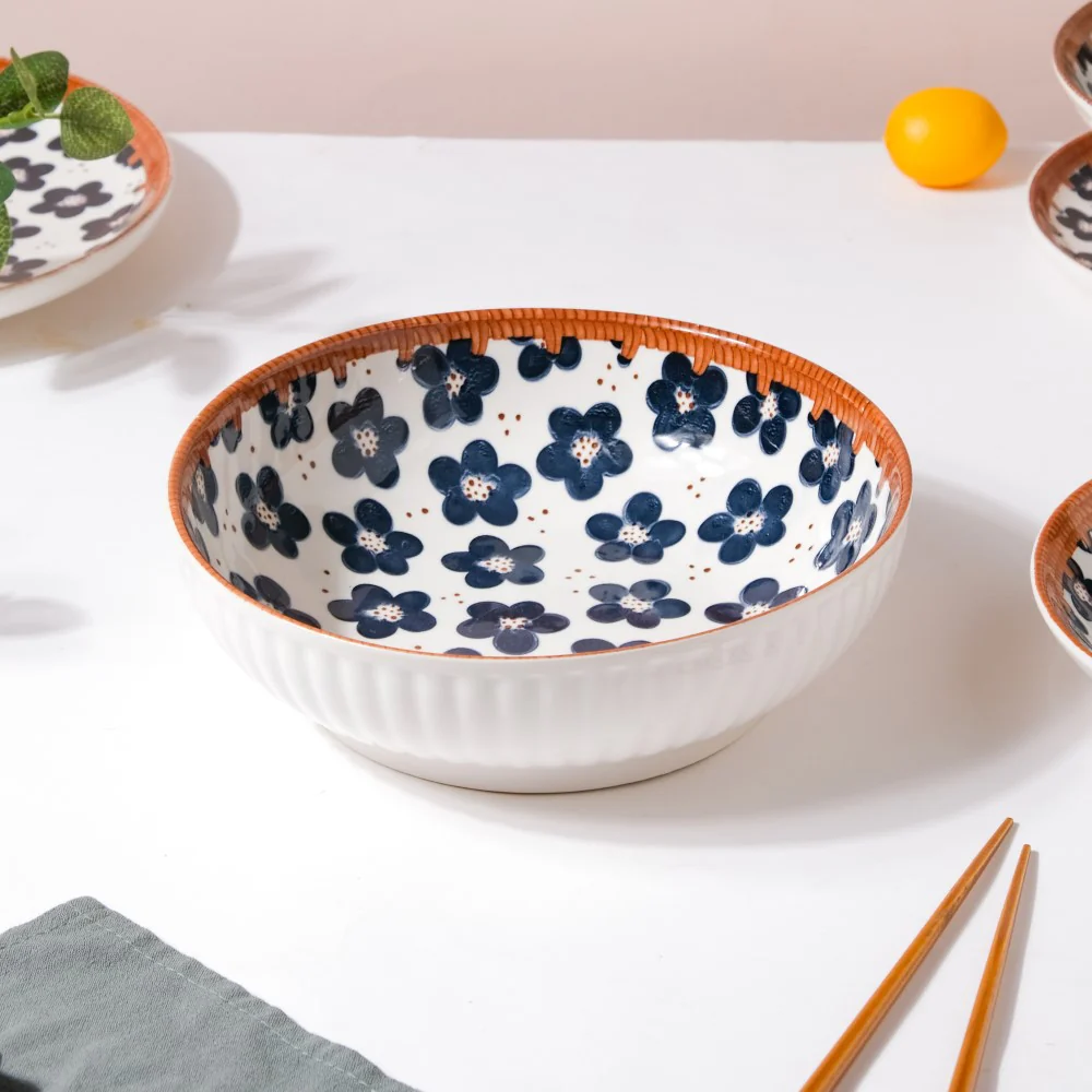 Sylvan Floral Patterned Ceramic Serving Bowl 9 Inch 1 L - Image 7
