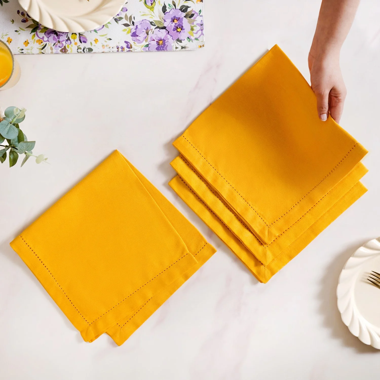 Table Napkin Sunny Yellow Set Of 4 - Image 3