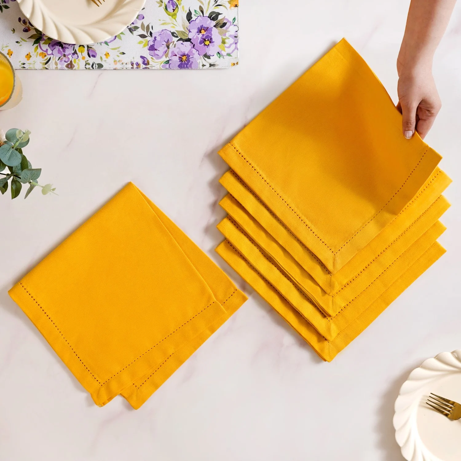 Table Napkin Sunny Yellow Set Of 6 - Image 3