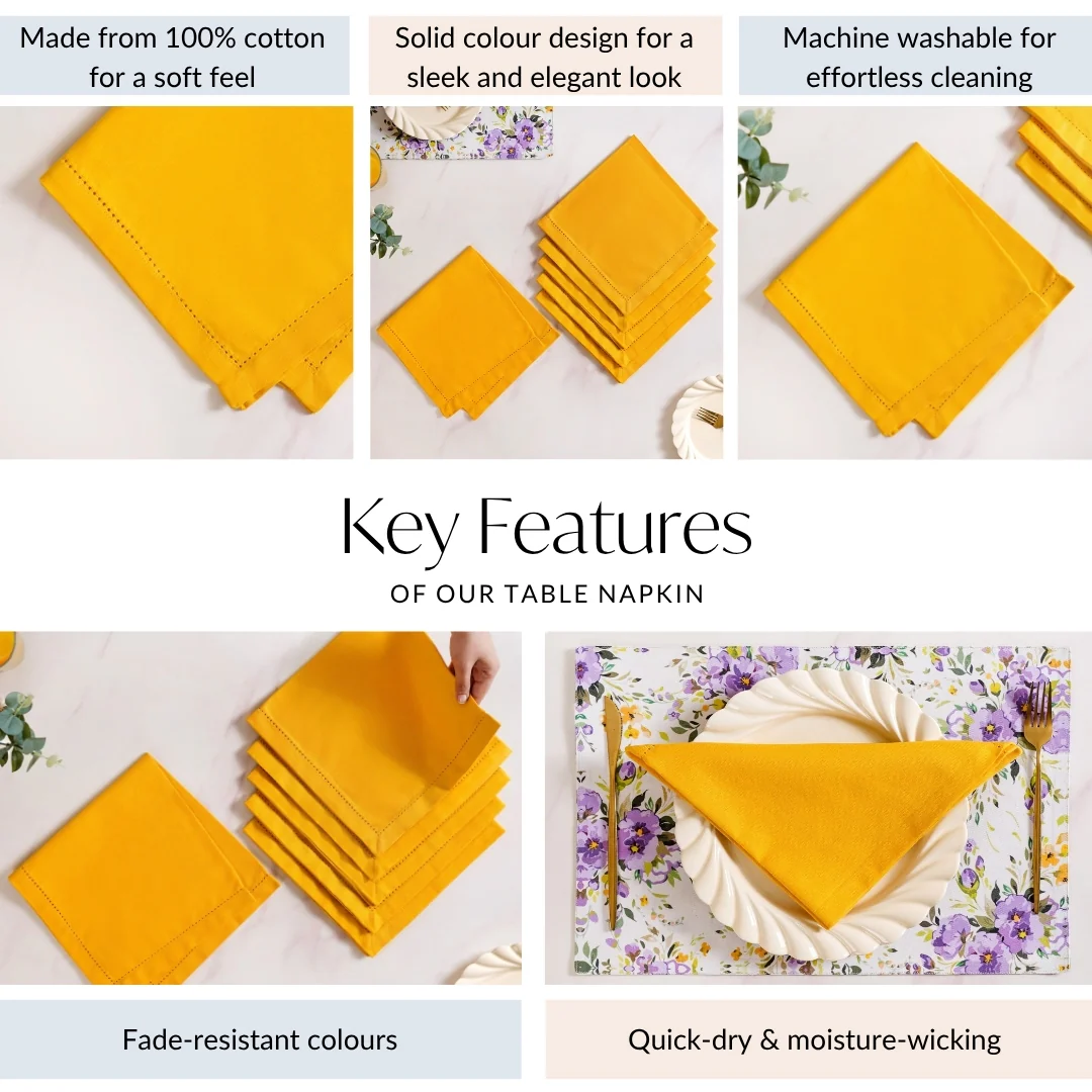 Table Napkin Sunny Yellow Set Of 6 - Image 5