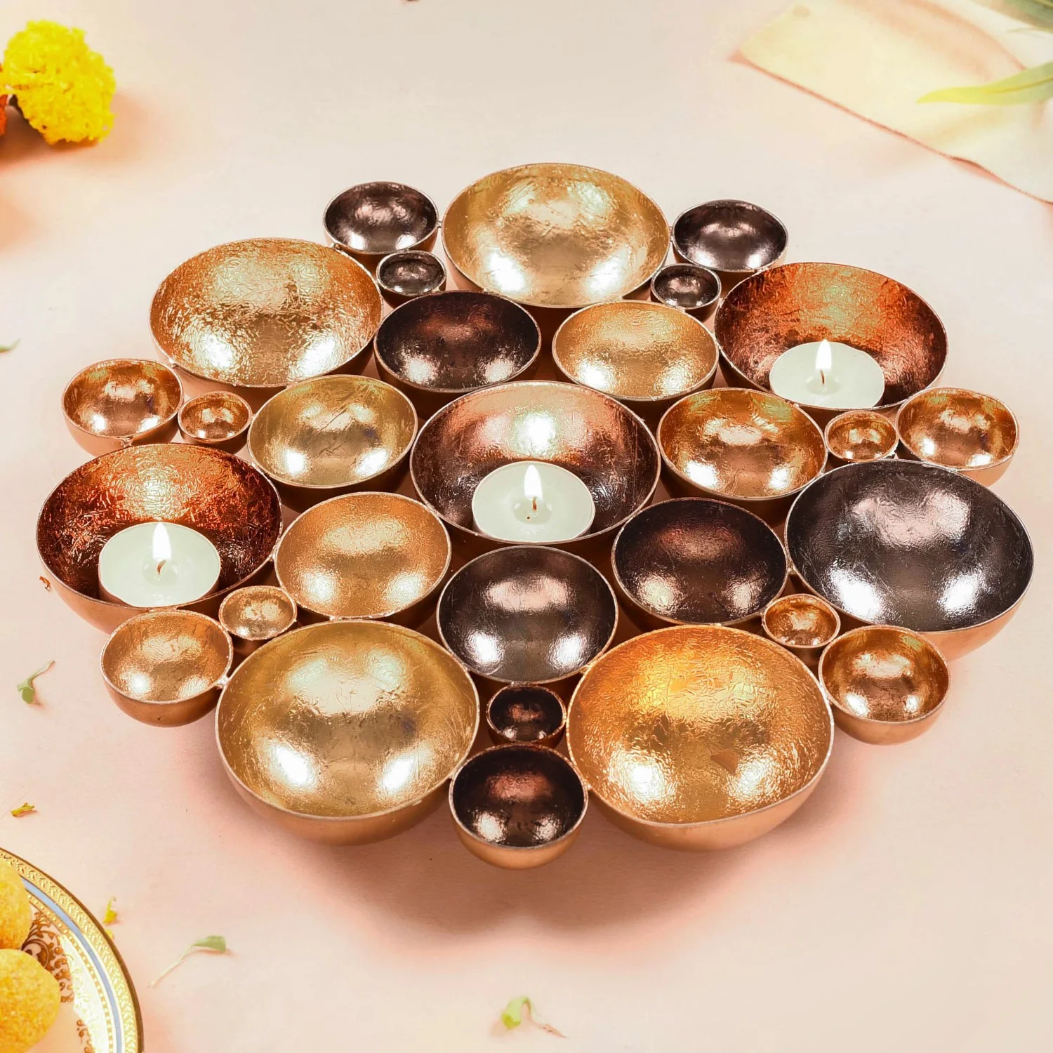 Table Top Decorative Tea Light Holder Gold - Image 3