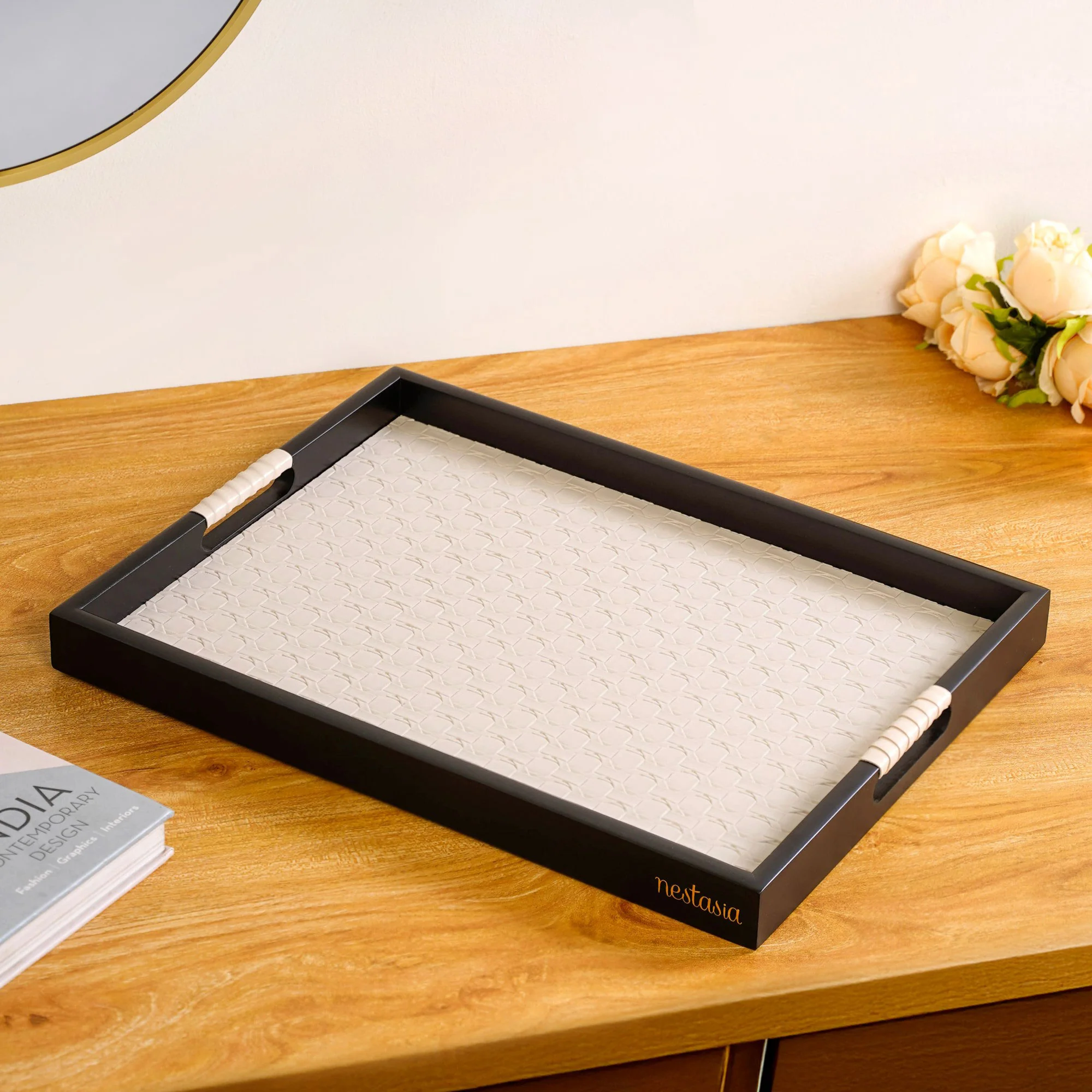 Table Top Luxury Tray Organiser Large Beige - Image 2