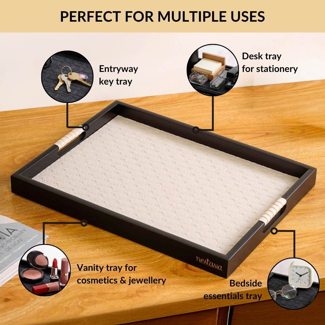 Table Top Luxury Tray Organiser Large Beige - Image 6