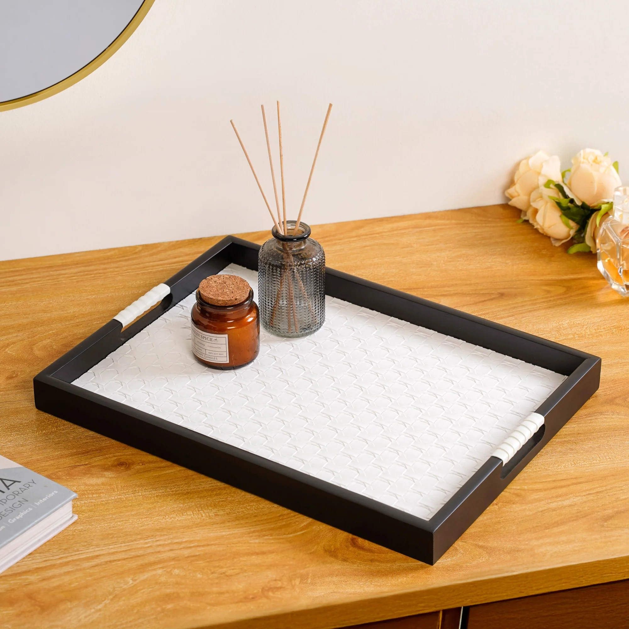 Table Top Luxury Tray Organiser Large White