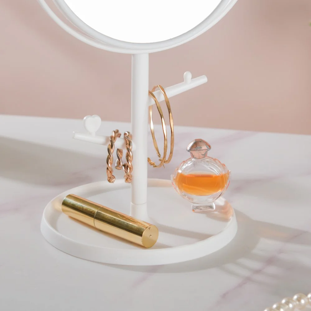 Tabletop Vanity Cat Mirror With Organizer White - Image 4