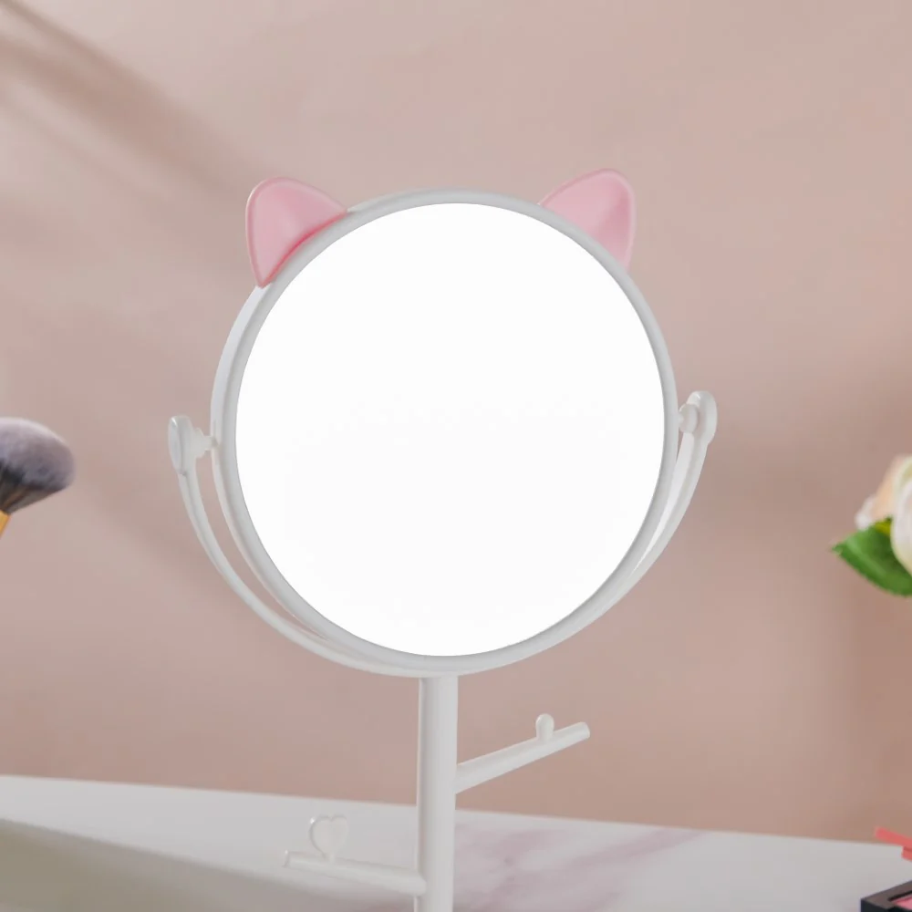 Tabletop Vanity Cat Mirror With Organizer White - Image 7