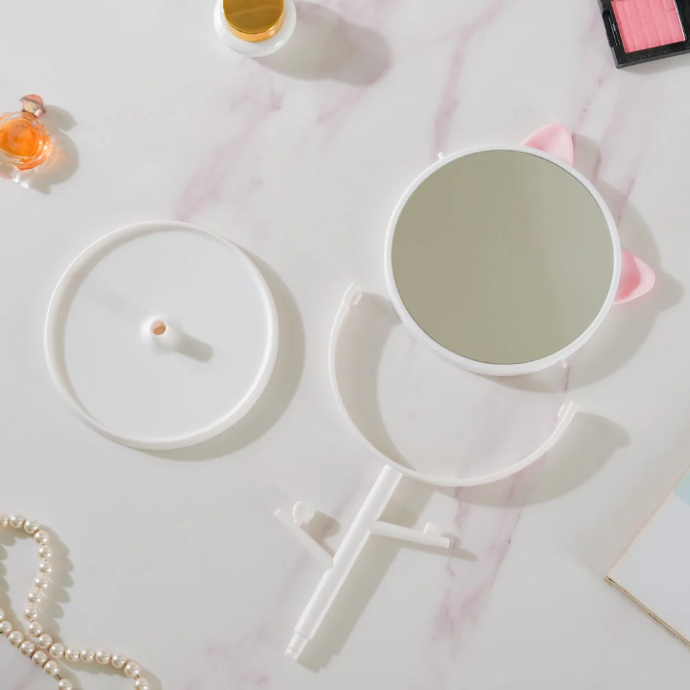 Tabletop Vanity Cat Mirror With Organizer White - Image 9