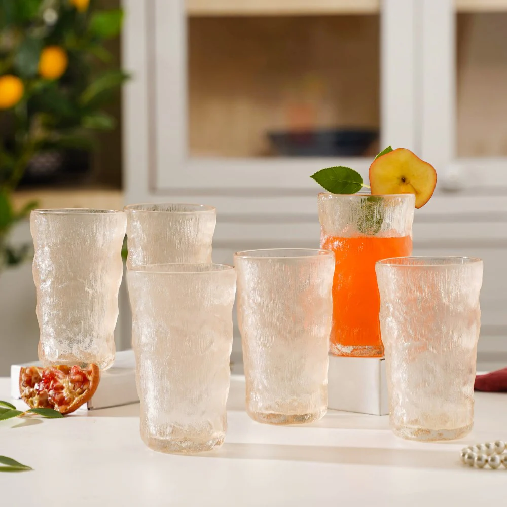 Tall Amber Glacier Glass Set Of 6 350 ml - Image 3