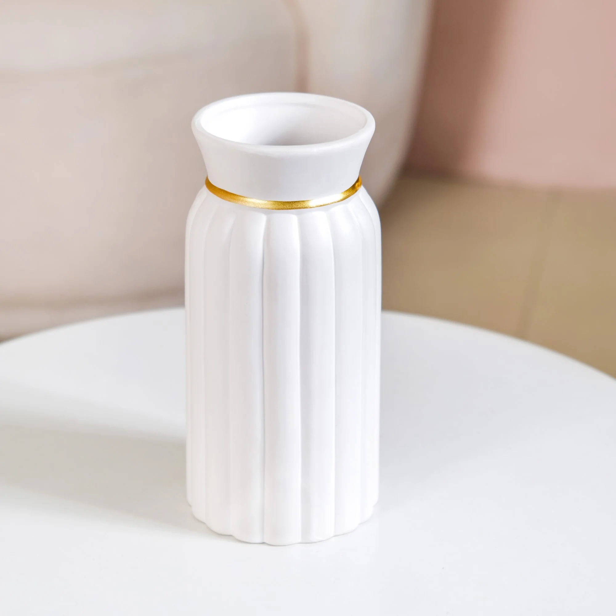 Tall Classic Ceramic Vase Set Of 2 White - Image 11