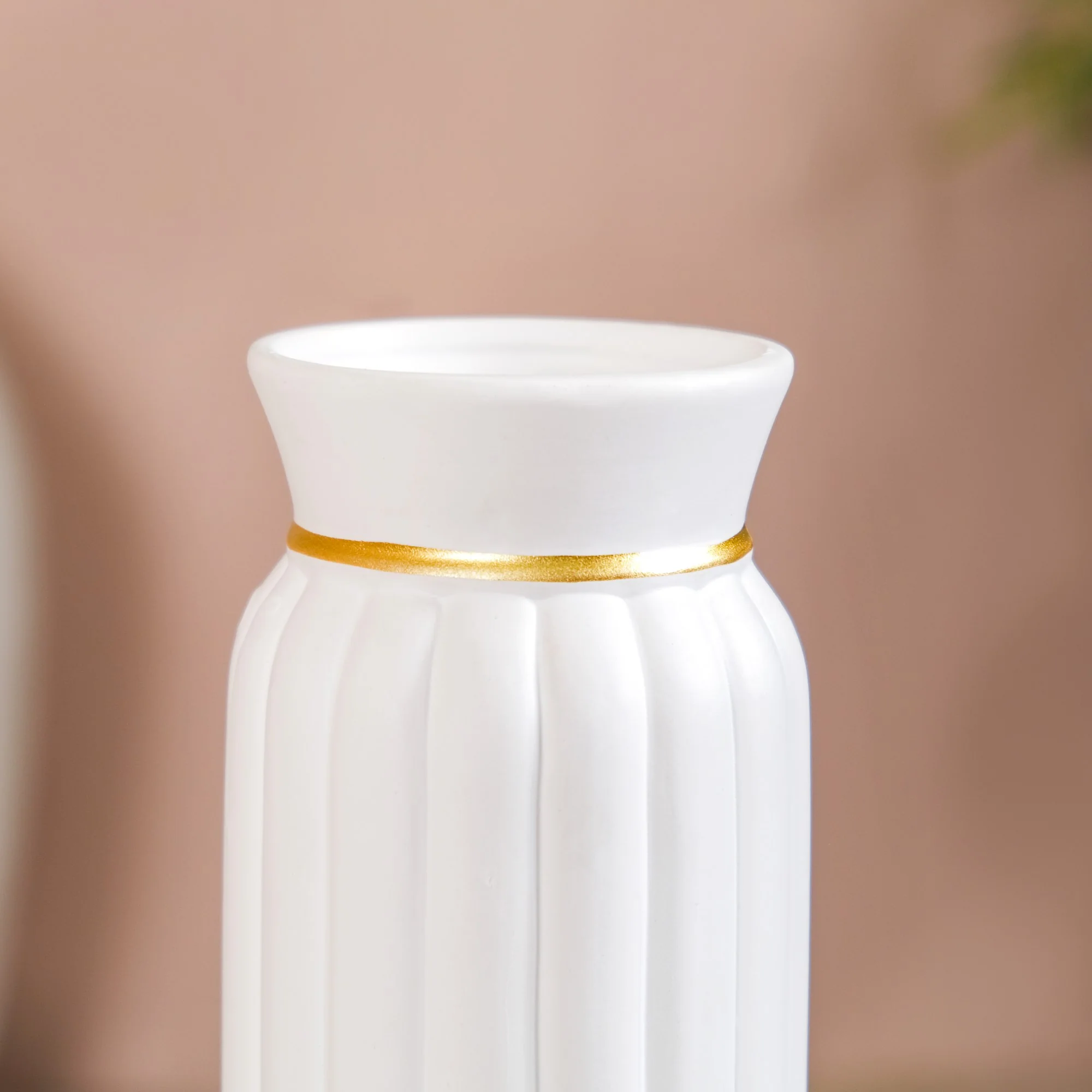 Tall Classic Ceramic Vase Set Of 2 White - Image 7